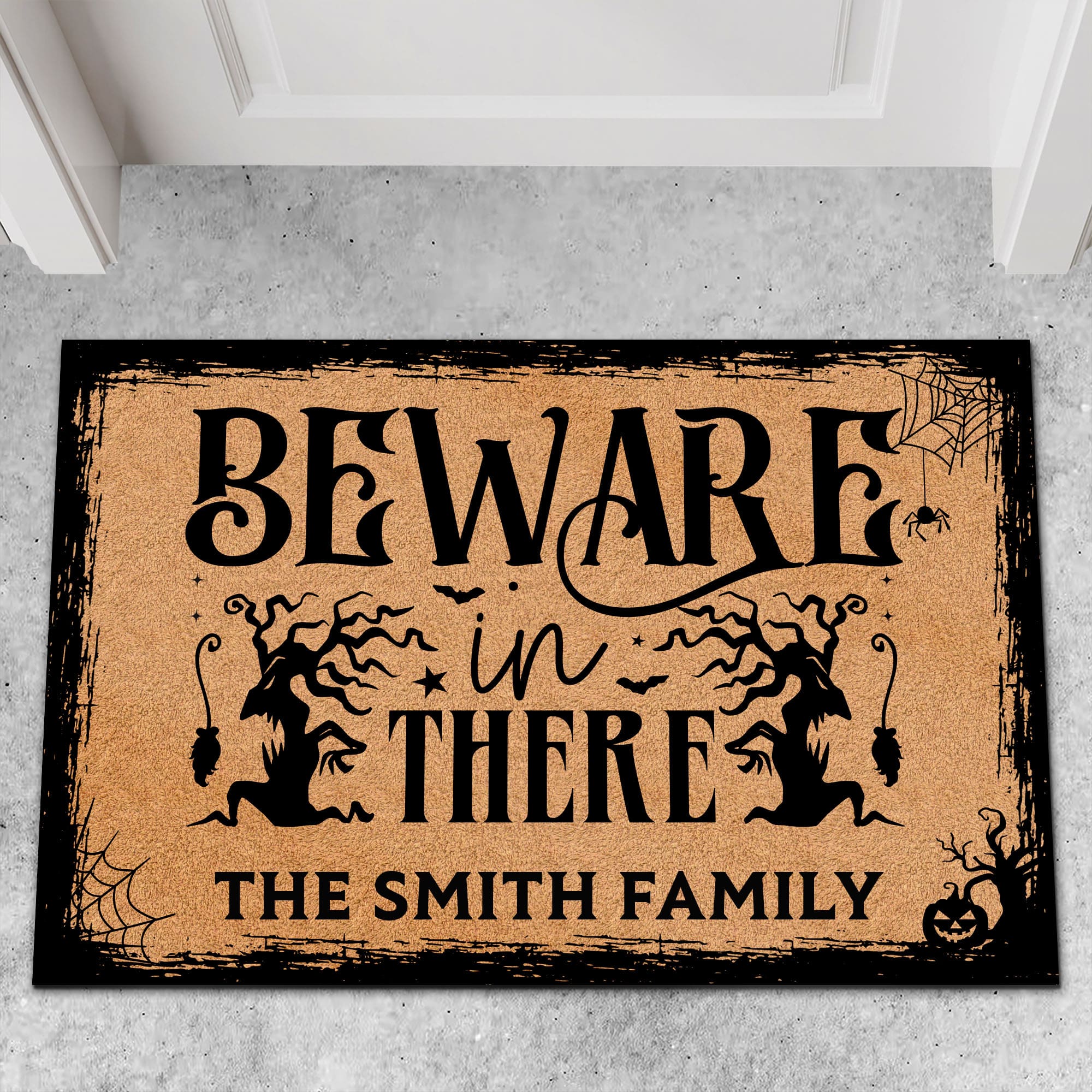 Beware In There Doormat, Halloween Welcome Mat, Spooky Halloween Doormat T1310