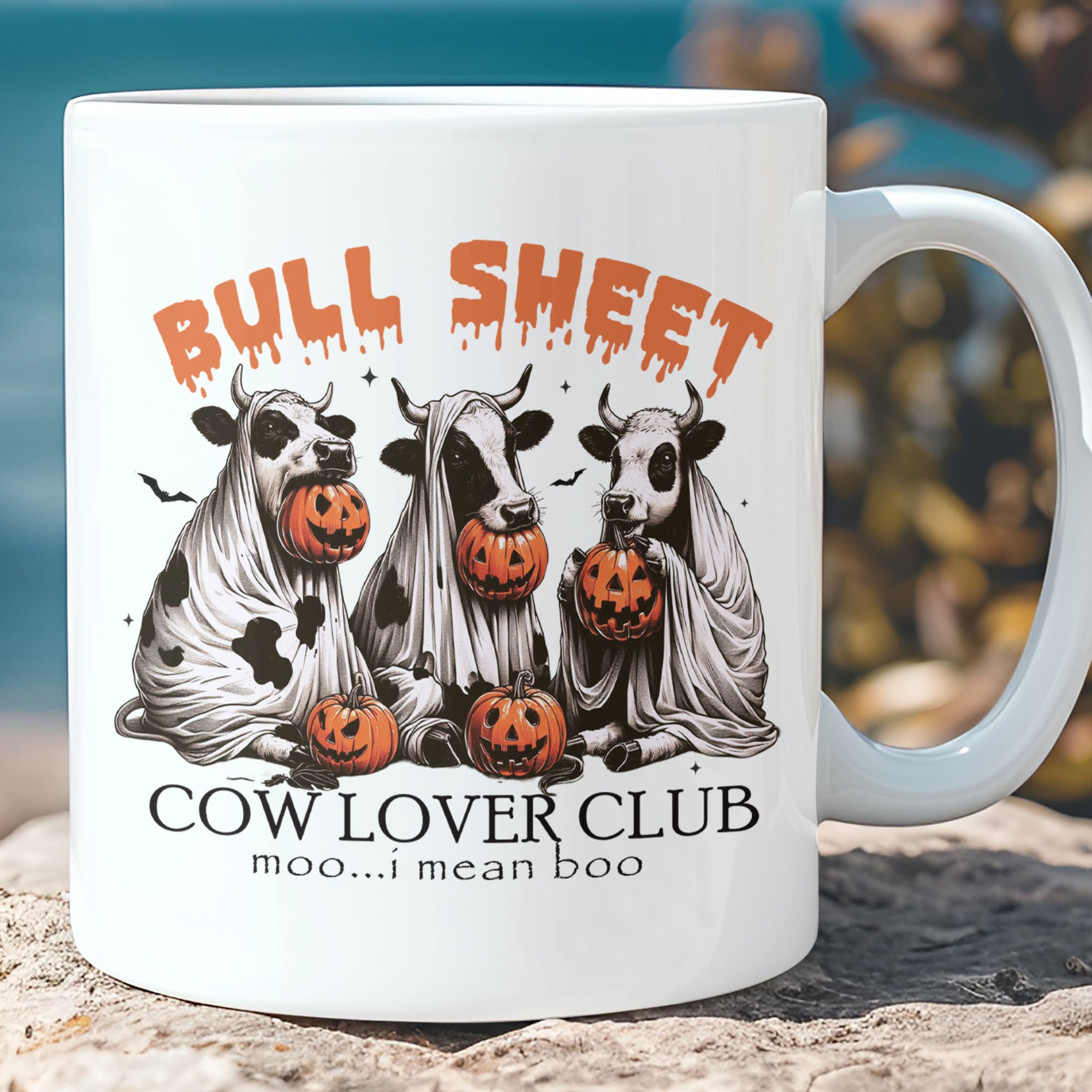 Bull Sheet Cow Lover Club Mug, Funny Halloween Mug, Halloween Mug T1330