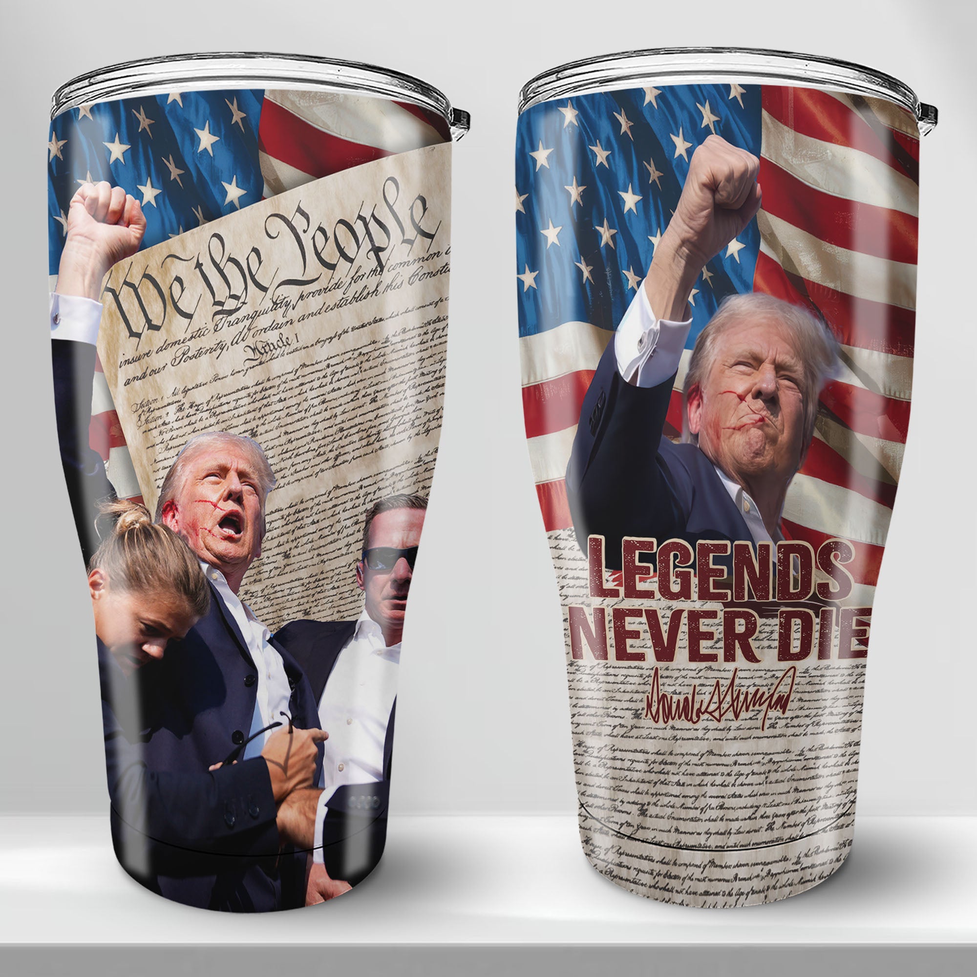 Legends Never Die Tumbler | We The People | Trump Fight 2024 30 Oz Stainless Steel Tumbler C1334 - GOP