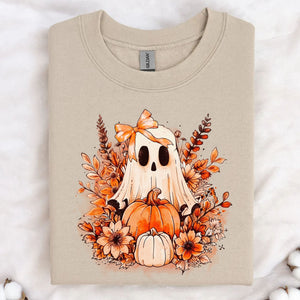 Retro Ghost Pumpkin, Spooky Ghost Shirt, Fall Halloween Shirt, Halloween Sweatshirt T1337