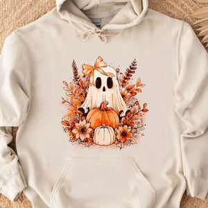 Retro Ghost Pumpkin, Spooky Ghost Shirt, Fall Halloween Shirt, Halloween Sweatshirt T1337