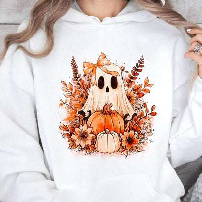 Retro Ghost Pumpkin, Spooky Ghost Shirt, Fall Halloween Shirt, Halloween Sweatshirt T1337