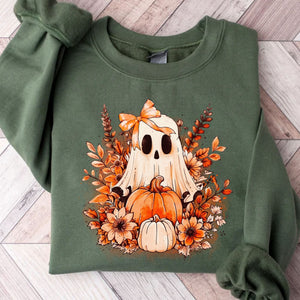 Retro Ghost Pumpkin, Spooky Ghost Shirt, Fall Halloween Shirt, Halloween Sweatshirt T1337