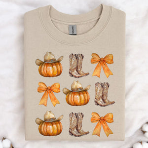 Western Fall Pumpkin Bowtie Shirt, Fall Season Shirt, Fall Autumn Shirt, Halloween Shirt, Halloween Sweatshirt T1340