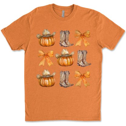 Western Fall Pumpkin Bowtie Shirt, Fall Season Shirt, Fall Autumn Shirt, Halloween Shirt, Halloween Sweatshirt T1340