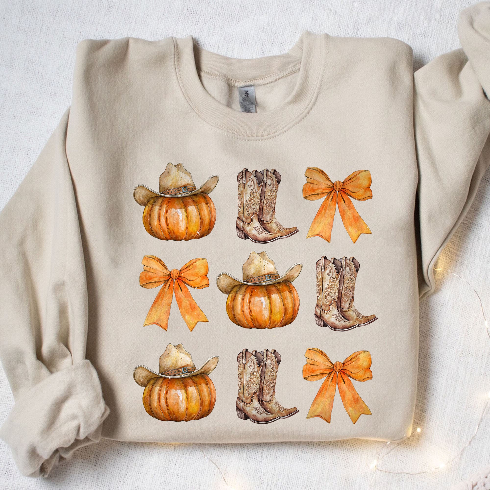 Western Fall Pumpkin Bowtie Shirt, Fall Season Shirt, Fall Autumn Shirt, Halloween Shirt, Halloween Sweatshirt T1340