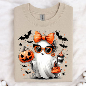 Stylish Fashion Ghost Girl, Cute Ghost Shirt, Halloween Shirt, Cute Halloween Sweatshirt T1347