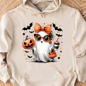 Stylish Fashion Ghost Girl, Cute Ghost Shirt, Halloween Shirt, Cute Halloween Sweatshirt T1347