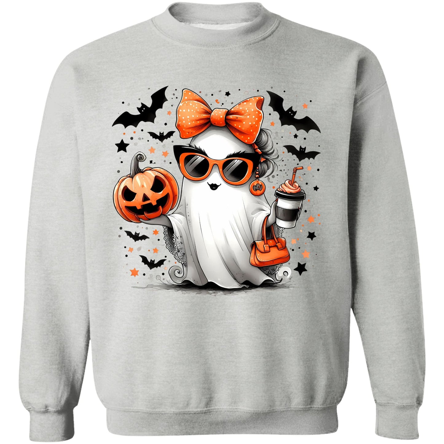Stylish Fashion Ghost Girl, Cute Ghost Shirt, Halloween Shirt, Cute Halloween Sweatshirt T1347