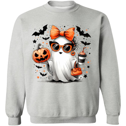 Stylish Fashion Ghost Girl, Cute Ghost Shirt, Halloween Shirt, Cute Halloween Sweatshirt T1347