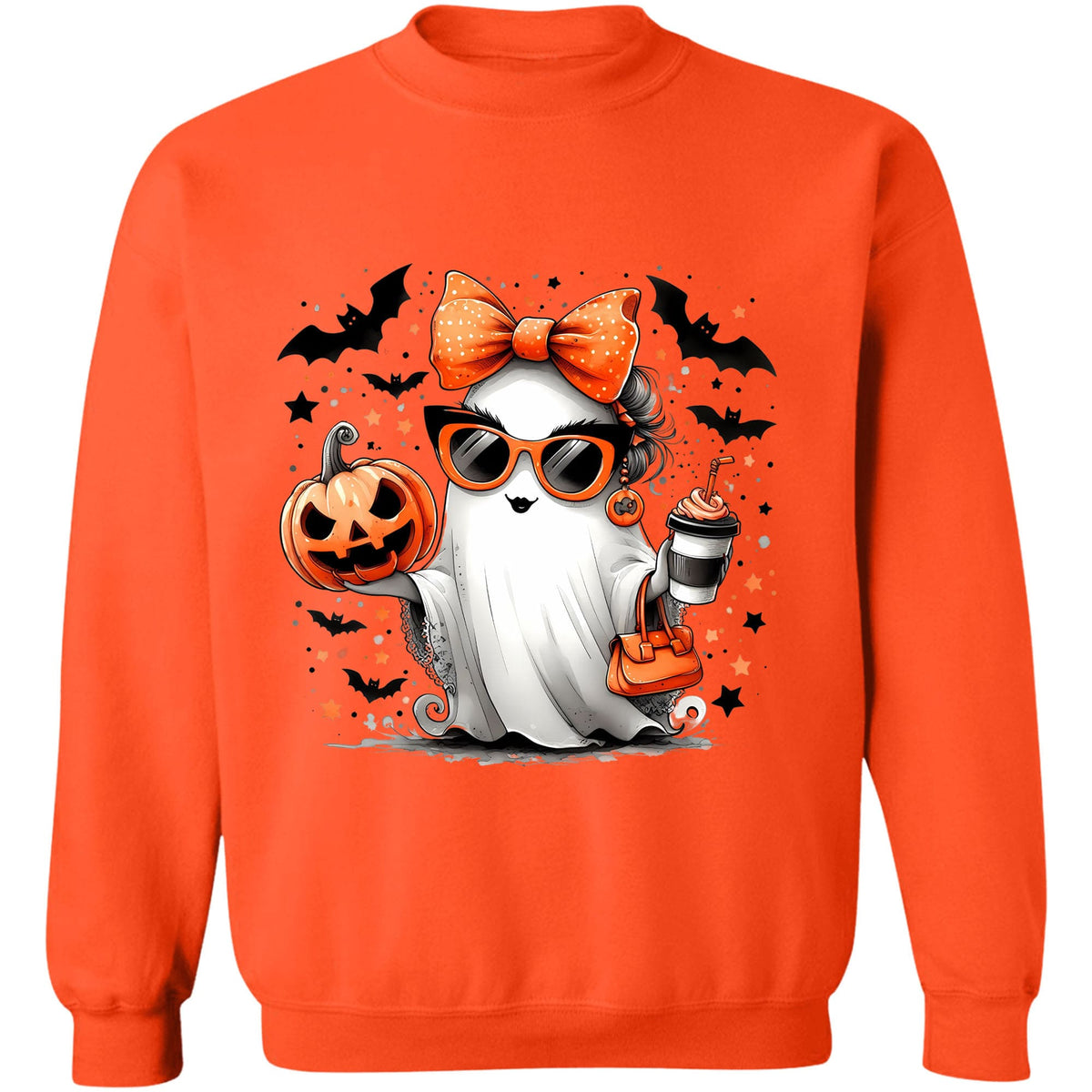 Stylish Fashion Ghost Girl, Cute Ghost Shirt, Halloween Shirt, Cute Halloween Sweatshirt T1347