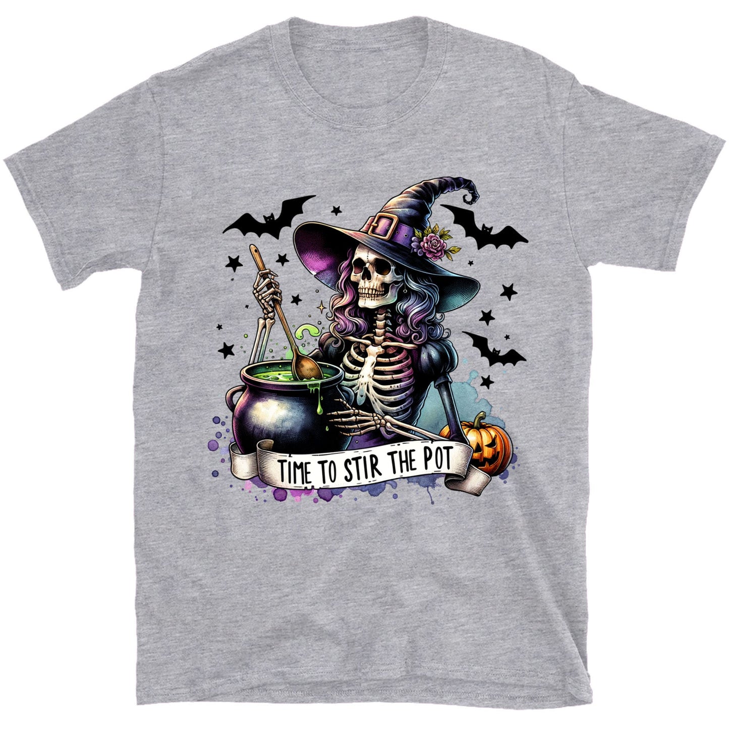 Time To Stir The Pot Shirt, Witches Skeleton Shirt, Spooky Halloween Shirt, Halloween Sweatshirt T1348