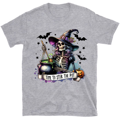 Time To Stir The Pot Shirt, Witches Skeleton Shirt, Spooky Halloween Shirt, Halloween Sweatshirt T1348