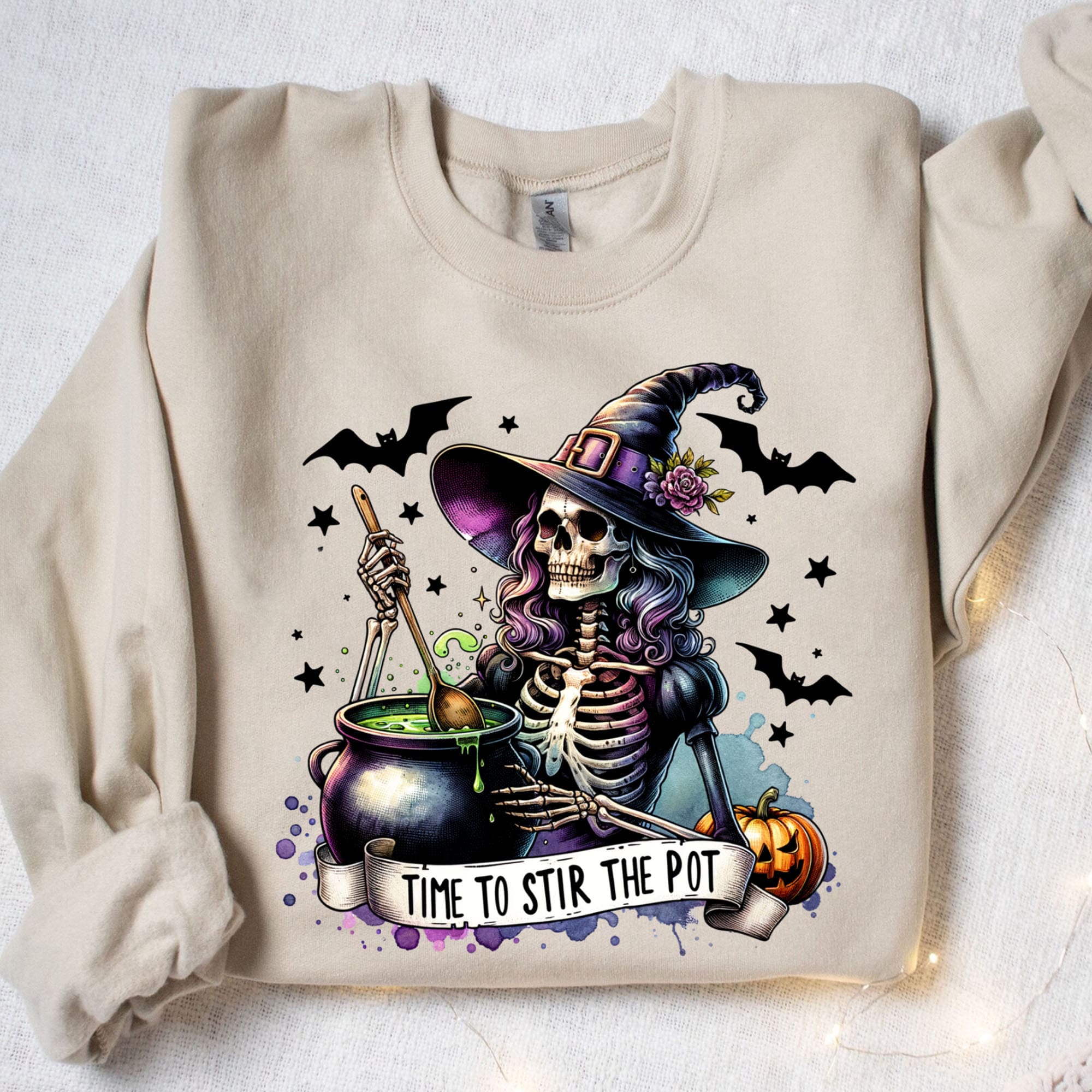 Time To Stir The Pot Shirt, Witches Skeleton Shirt, Spooky Halloween Shirt, Halloween Sweatshirt T1348