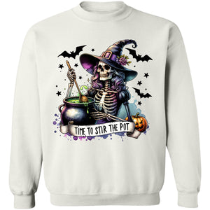 Time To Stir The Pot Shirt, Witches Skeleton Shirt, Spooky Halloween Shirt, Halloween Sweatshirt T1348