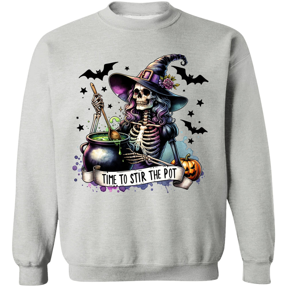 Time To Stir The Pot Shirt, Witches Skeleton Shirt, Spooky Halloween Shirt, Halloween Sweatshirt T1348