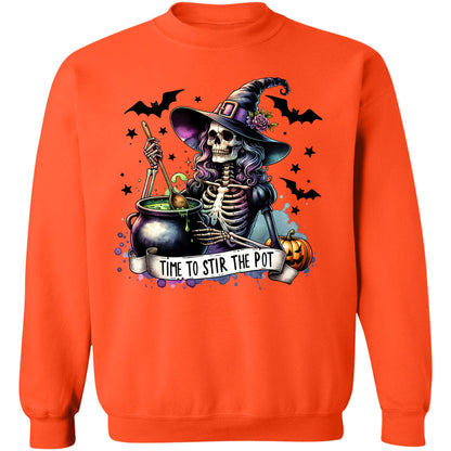 Time To Stir The Pot Shirt, Witches Skeleton Shirt, Spooky Halloween Shirt, Halloween Sweatshirt T1348