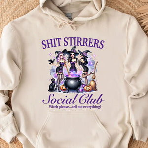 Shit Stirrers Social Club Shirt, Witches Halloween Shirt, Spooky Halloween Shirt, Halloween Sweatshirt T1350