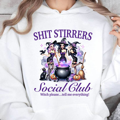 Shit Stirrers Social Club Shirt, Witches Halloween Shirt, Spooky Halloween Shirt, Halloween Sweatshirt T1350