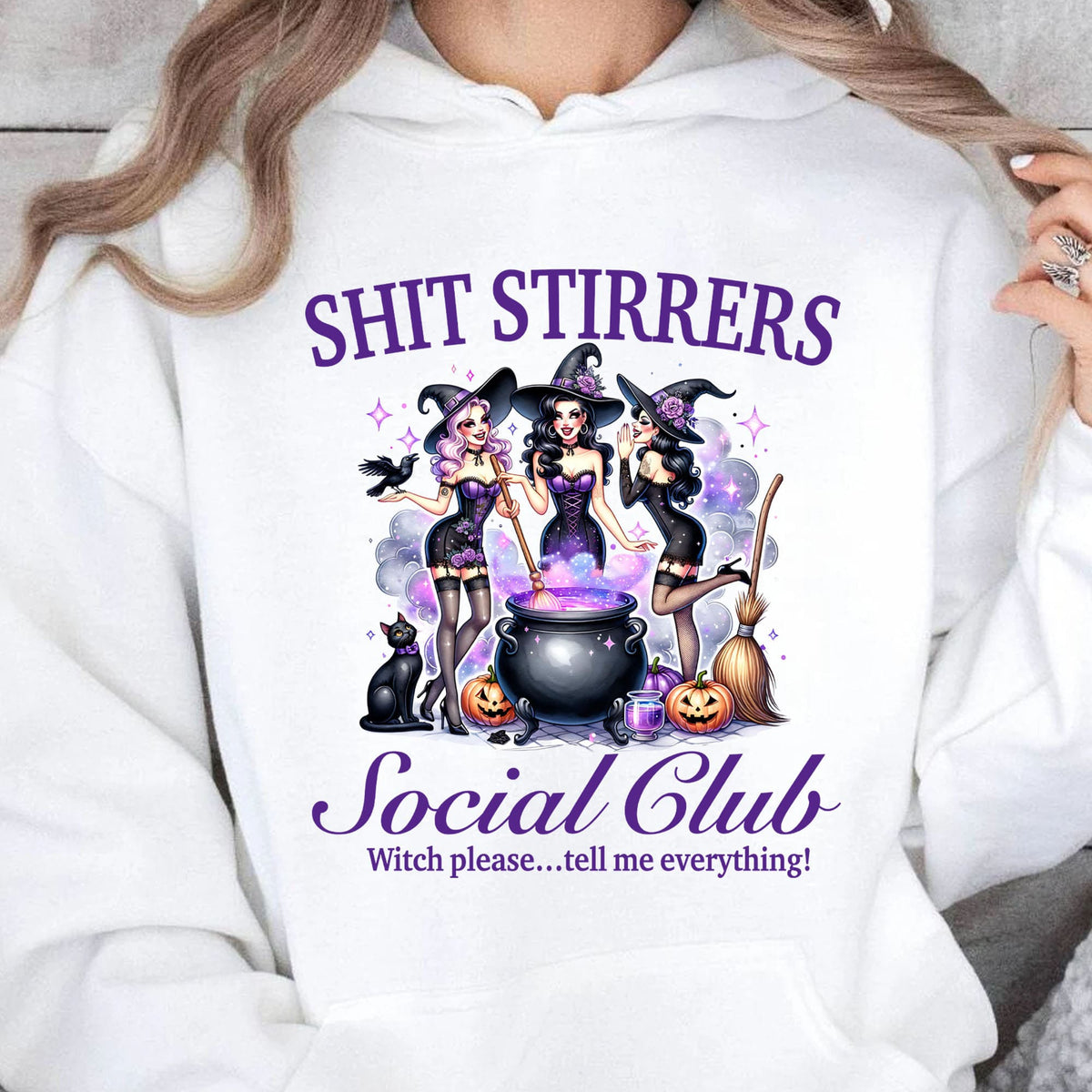 Shit Stirrers Social Club Shirt, Witches Halloween Shirt, Spooky Halloween Shirt, Halloween Sweatshirt T1350