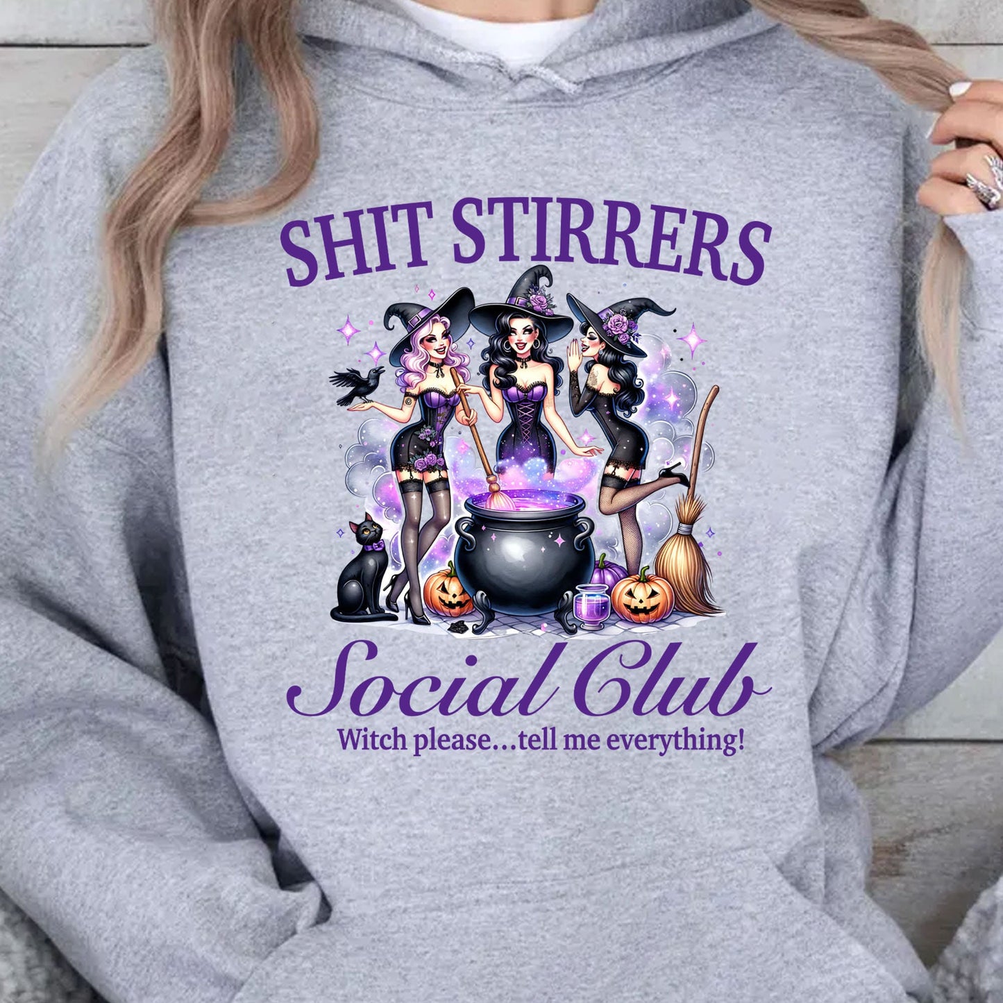 Shit Stirrers Social Club Shirt, Witches Halloween Shirt, Spooky Halloween Shirt, Halloween Sweatshirt T1350