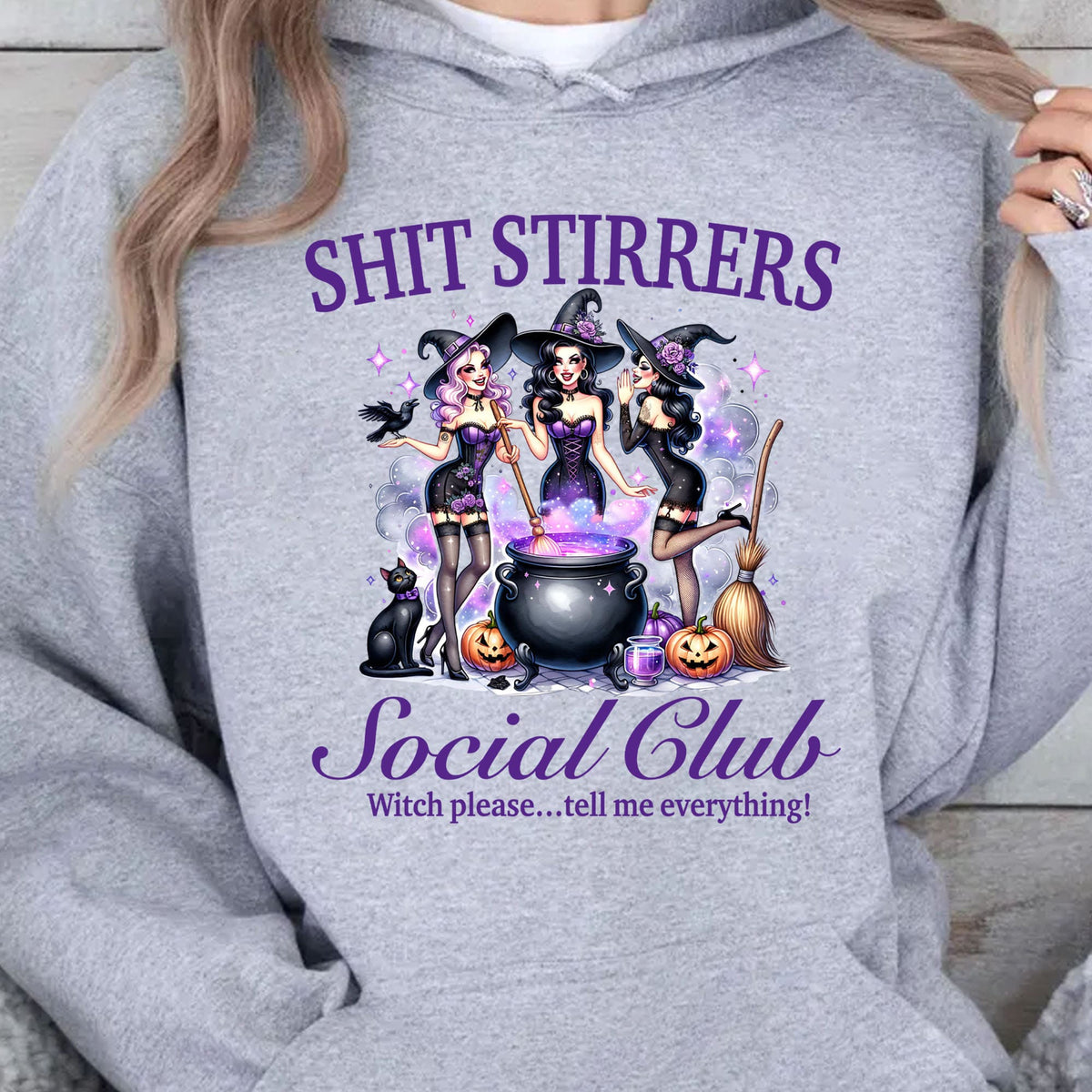 Shit Stirrers Social Club Shirt, Witches Halloween Shirt, Spooky Halloween Shirt, Halloween Sweatshirt T1350