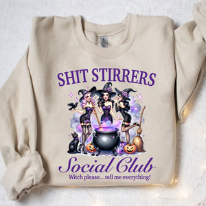 Shit Stirrers Social Club Shirt, Witches Halloween Shirt, Spooky Halloween Shirt, Halloween Sweatshirt T1350