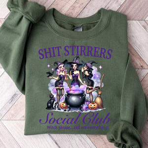 Shit Stirrers Social Club Shirt, Witches Halloween Shirt, Spooky Halloween Shirt, Halloween Sweatshirt T1350