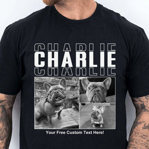 Live Preview Custom Collage Pets Photo, Personalized Upload Dog Cat Pet Photo Shirt Dark C1352