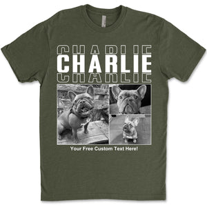 Live Preview Custom Collage Pets Photo, Personalized Upload Dog Cat Pet Photo Shirt Dark C1352