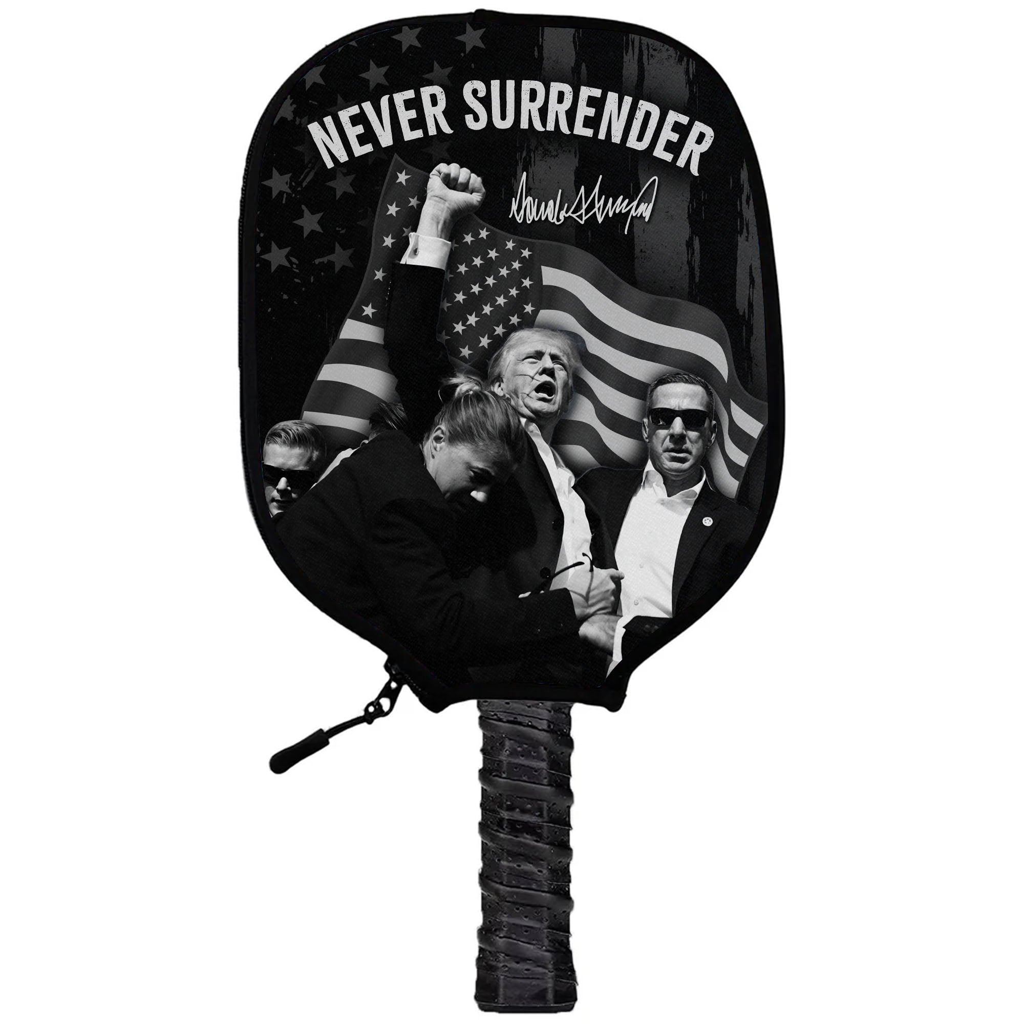 Trump Never Surrender Pickleball Cover, Trump Fight 2024 Pennsylvania Rally, Trump Pickleball Cover C1353 - GOP