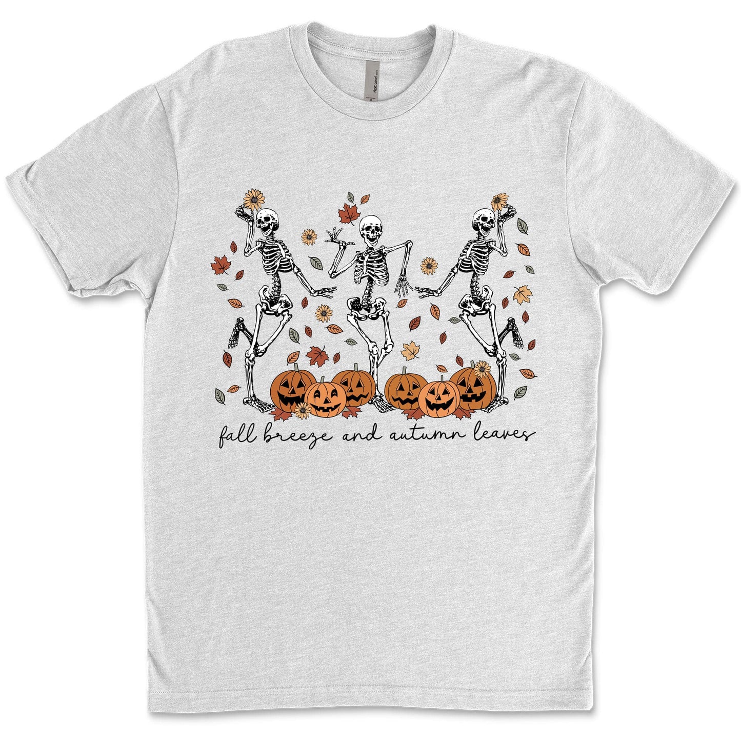 Fall Breeze And Autumn Leaves Shirt, Halloween Skeleton Shirt, Funny Halloween Shirt, Halloween Sweatshirt T1357