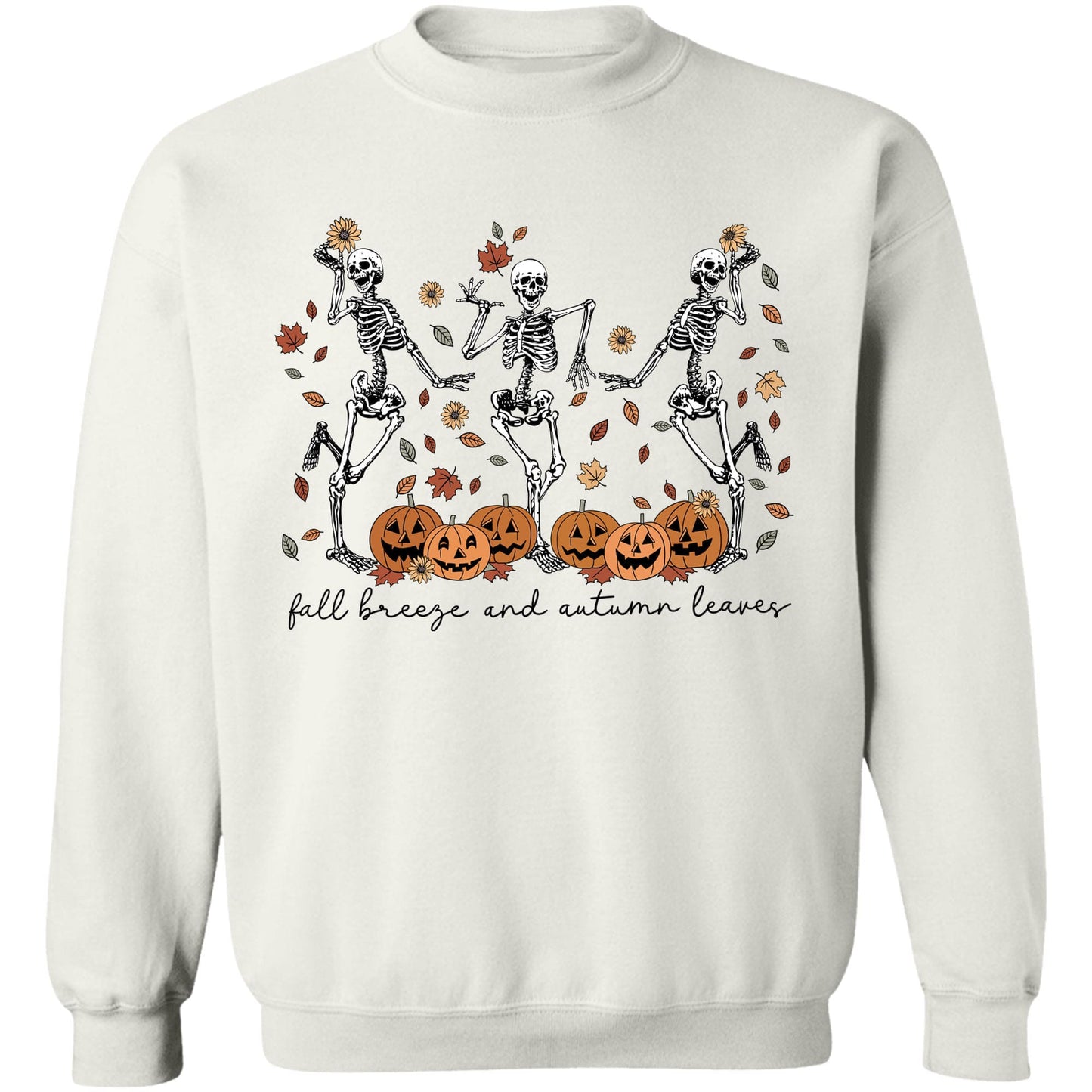 Fall Breeze And Autumn Leaves Shirt, Halloween Skeleton Shirt, Funny Halloween Shirt, Halloween Sweatshirt T1357