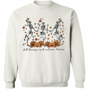 Fall Breeze And Autumn Leaves Shirt, Halloween Skeleton Shirt, Funny Halloween Shirt, Halloween Sweatshirt T1357