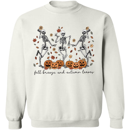 Fall Breeze And Autumn Leaves Shirt, Halloween Skeleton Shirt, Funny Halloween Shirt, Halloween Sweatshirt T1357