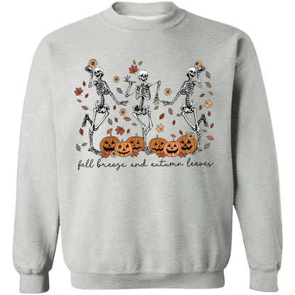 Fall Breeze And Autumn Leaves Shirt, Halloween Skeleton Shirt, Funny Halloween Shirt, Halloween Sweatshirt T1357