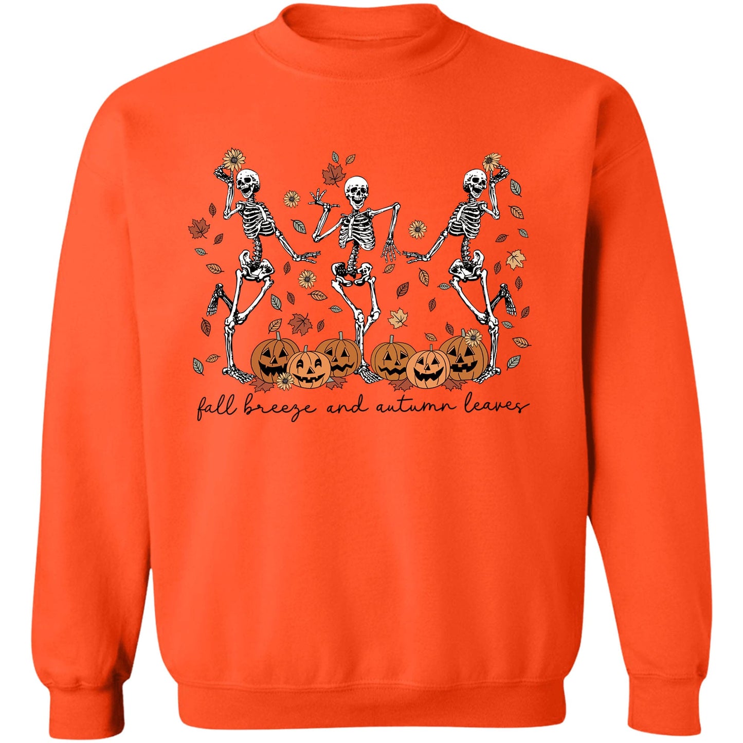 Fall Breeze And Autumn Leaves Shirt, Halloween Skeleton Shirt, Funny Halloween Shirt, Halloween Sweatshirt T1357