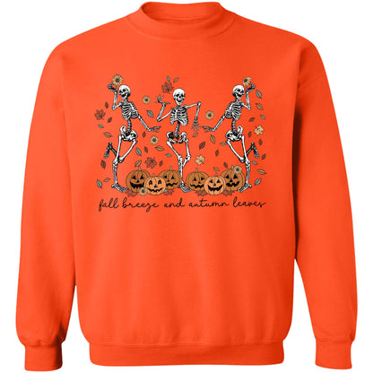 Fall Breeze And Autumn Leaves Shirt, Halloween Skeleton Shirt, Funny Halloween Shirt, Halloween Sweatshirt T1357