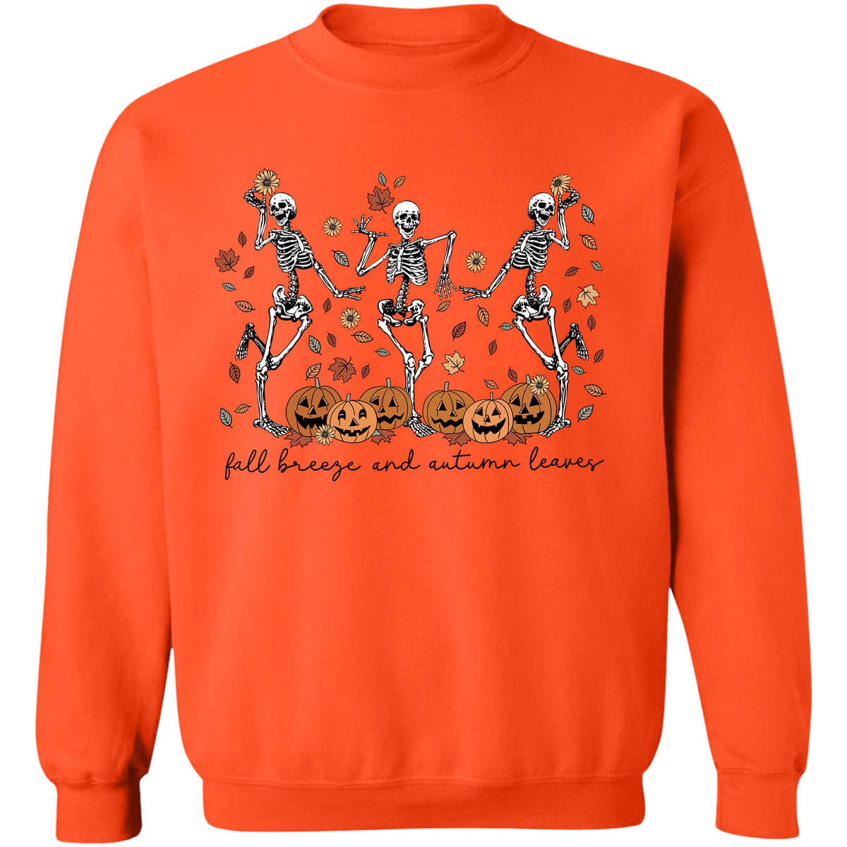 Fall Breeze And Autumn Leaves Shirt, Halloween Skeleton Shirt, Funny Halloween Shirt, Halloween Sweatshirt T1357