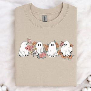 Retro Floral Ghosts Shirt, Cute Halloween Shirt, Halloween Sweatshirt T1358