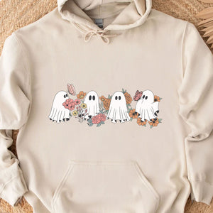 Retro Floral Ghosts Shirt, Cute Halloween Shirt, Halloween Sweatshirt T1358