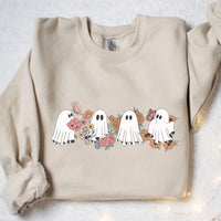 Retro Floral Ghosts Shirt, Cute Halloween Shirt, Halloween Sweatshirt T1358