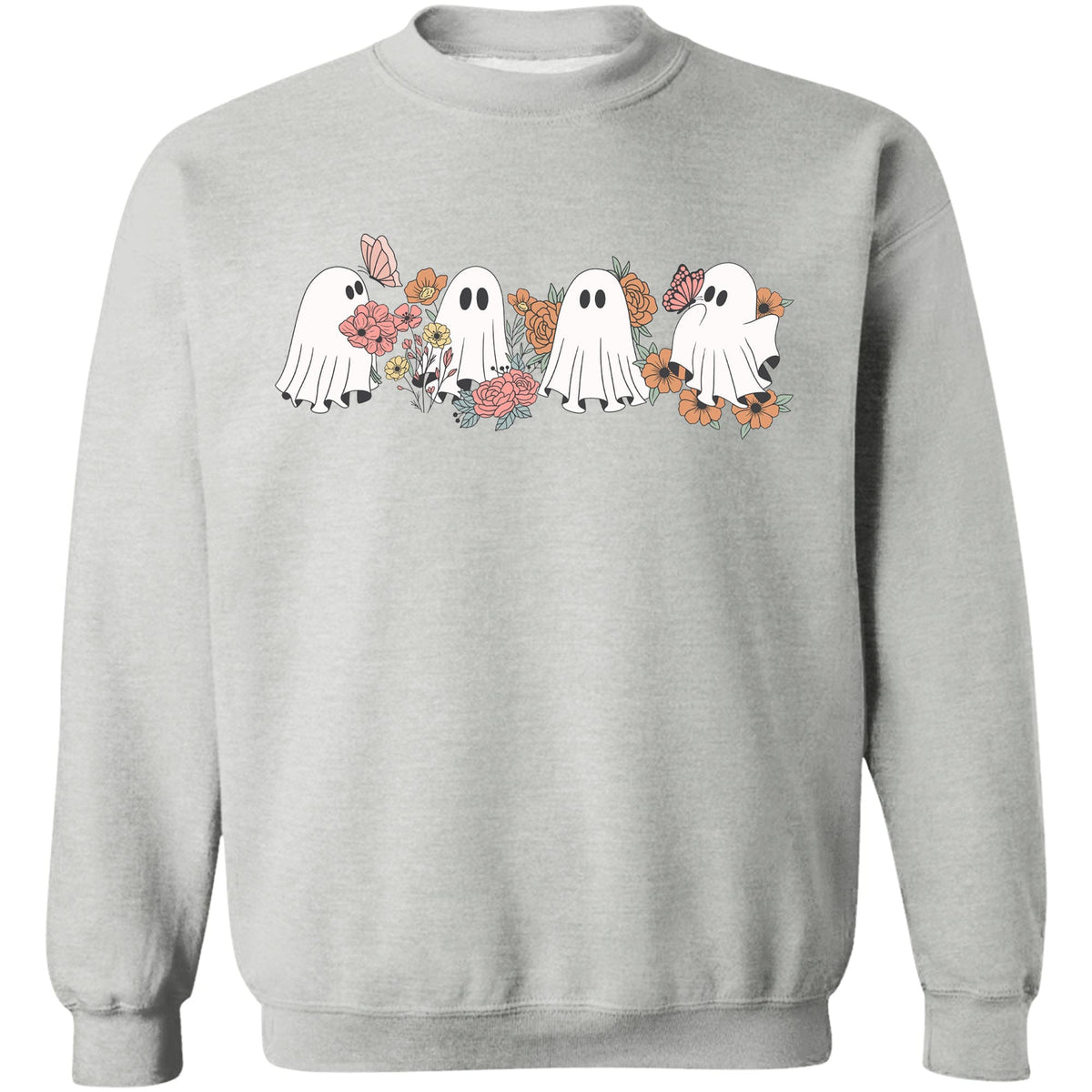 Retro Floral Ghosts Shirt, Cute Halloween Shirt, Halloween Sweatshirt T1358