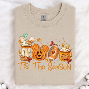 Tis The Season Shirt, Football Halloween Shirt, Pumpkin Spice Shirt, Mouse Pumpkin Shirt, Autumn Halloween Sweatshirt T1360