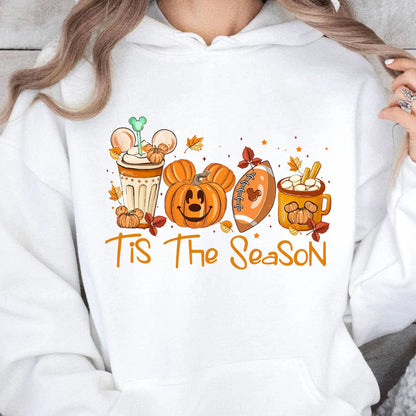 Tis The Season Shirt, Football Halloween Shirt, Pumpkin Spice Shirt, Mouse Pumpkin Shirt, Autumn Halloween Sweatshirt T1360