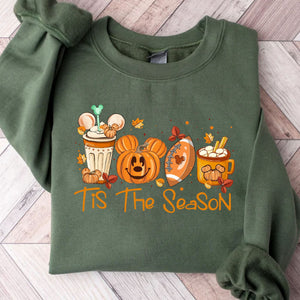 Tis The Season Shirt, Football Halloween Shirt, Pumpkin Spice Shirt, Mouse Pumpkin Shirt, Autumn Halloween Sweatshirt T1360