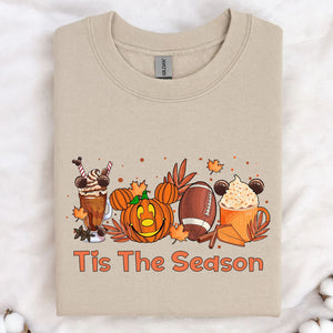 Tis The Season Shirt, Football Halloween Shirt, Pumpkin Spice Shirt, Mouse Pumpkin Shirt, Autumn Halloween Sweatshirt T1361