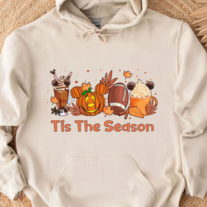 Tis The Season Shirt, Football Halloween Shirt, Pumpkin Spice Shirt, Mouse Pumpkin Shirt, Autumn Halloween Sweatshirt T1361