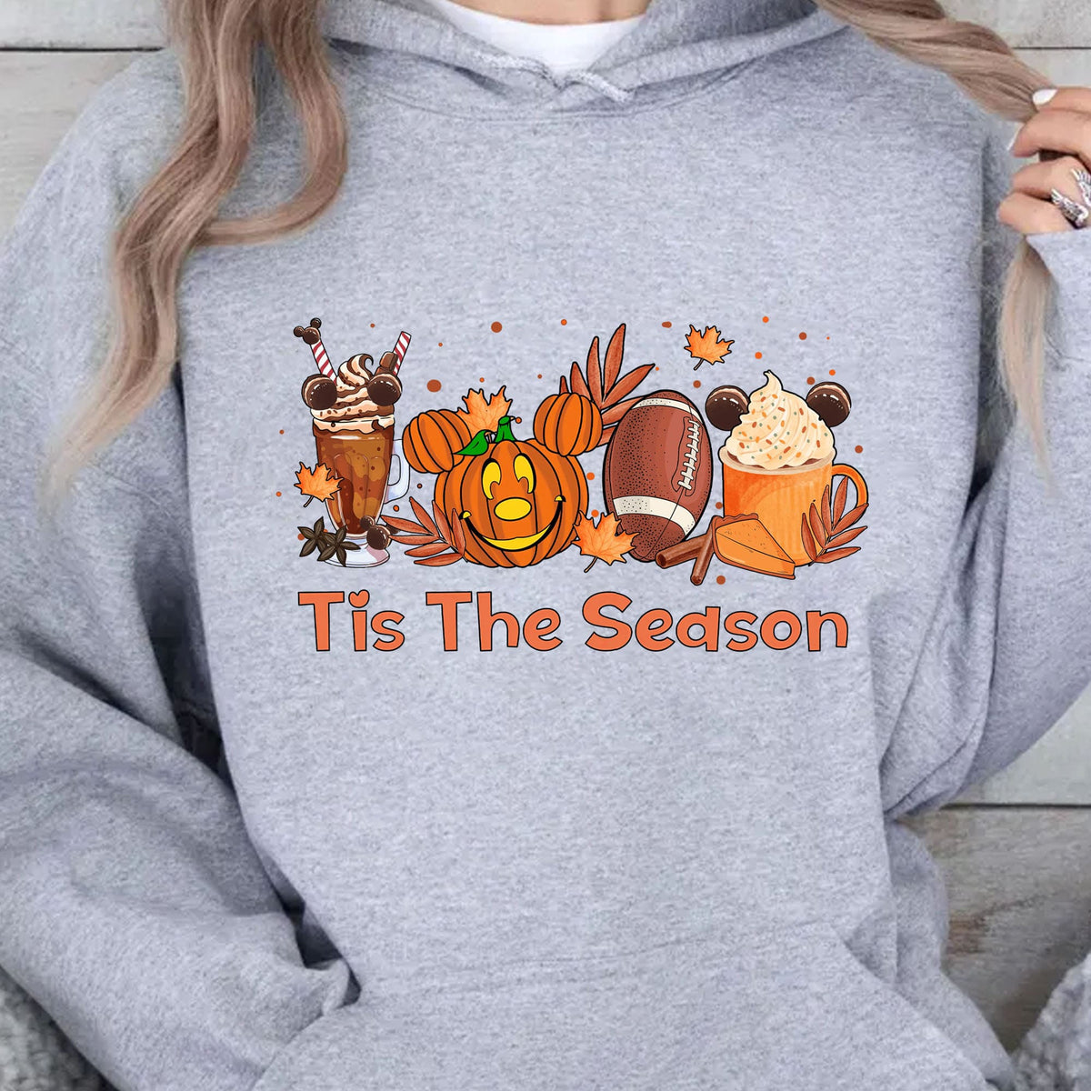 Tis The Season Shirt, Football Halloween Shirt, Pumpkin Spice Shirt, Mouse Pumpkin Shirt, Autumn Halloween Sweatshirt T1361
