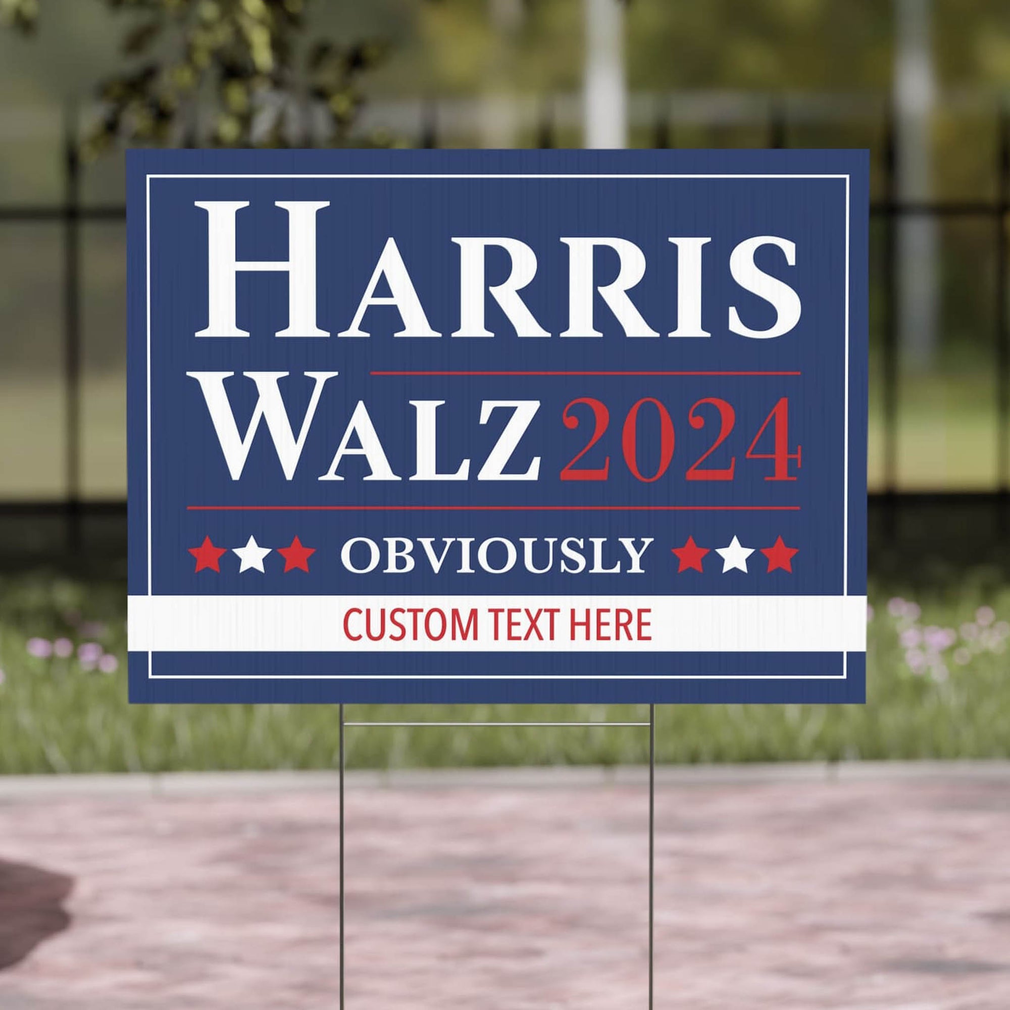 Harris Walz Obviously 2024 Yard Sign | Kamala Harris 2024 Yard Sign | Democrat Yard Sign T1363 - KH2